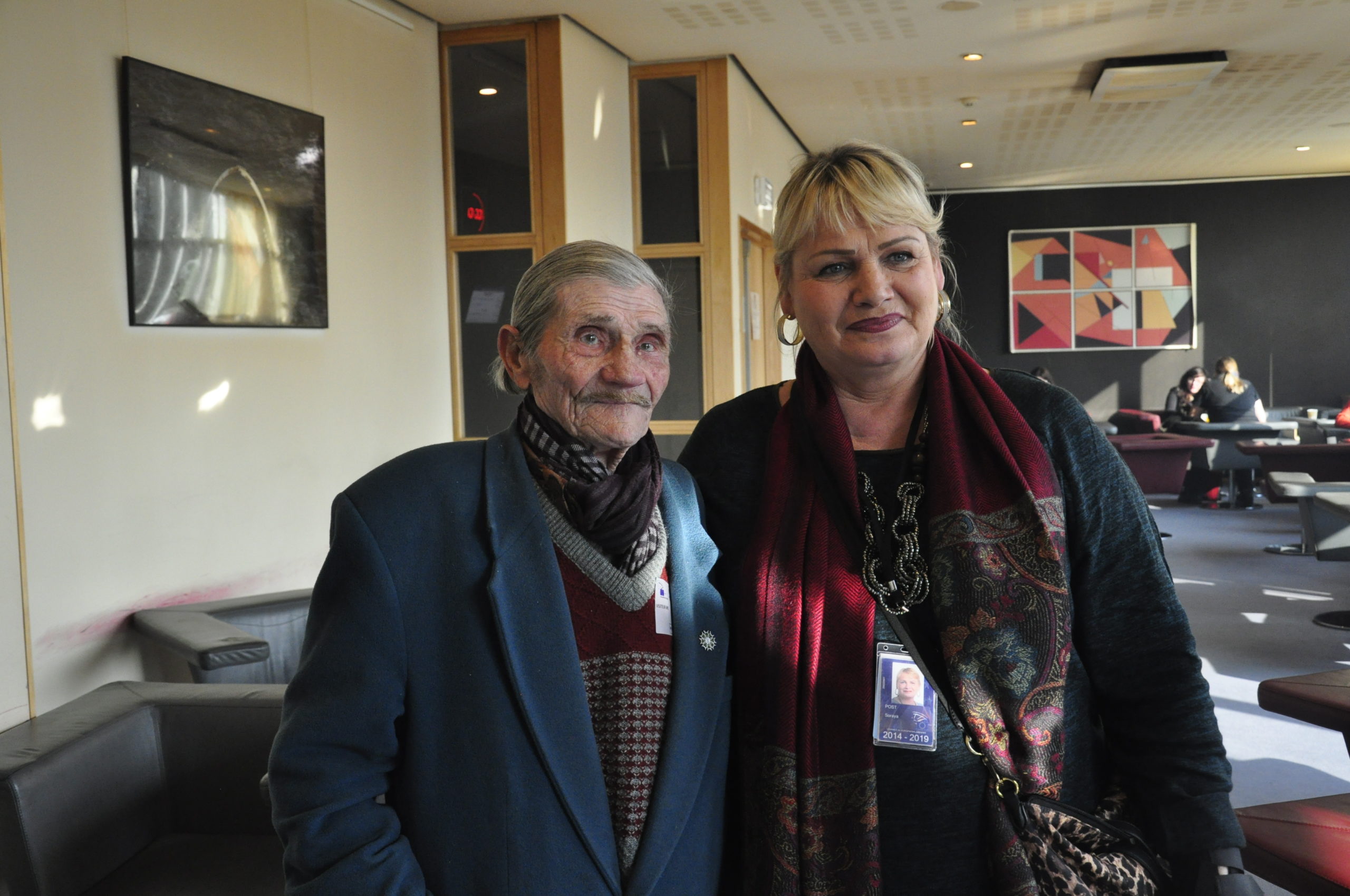 Soraya Post, former Member of the European Parliament and initiator of the resolution for the recognition of the Roma genocide, together with Raymond Gurême, a French Roma Holocaust survivor and fighter of the French resistance, who addressed members of parliament March 2015