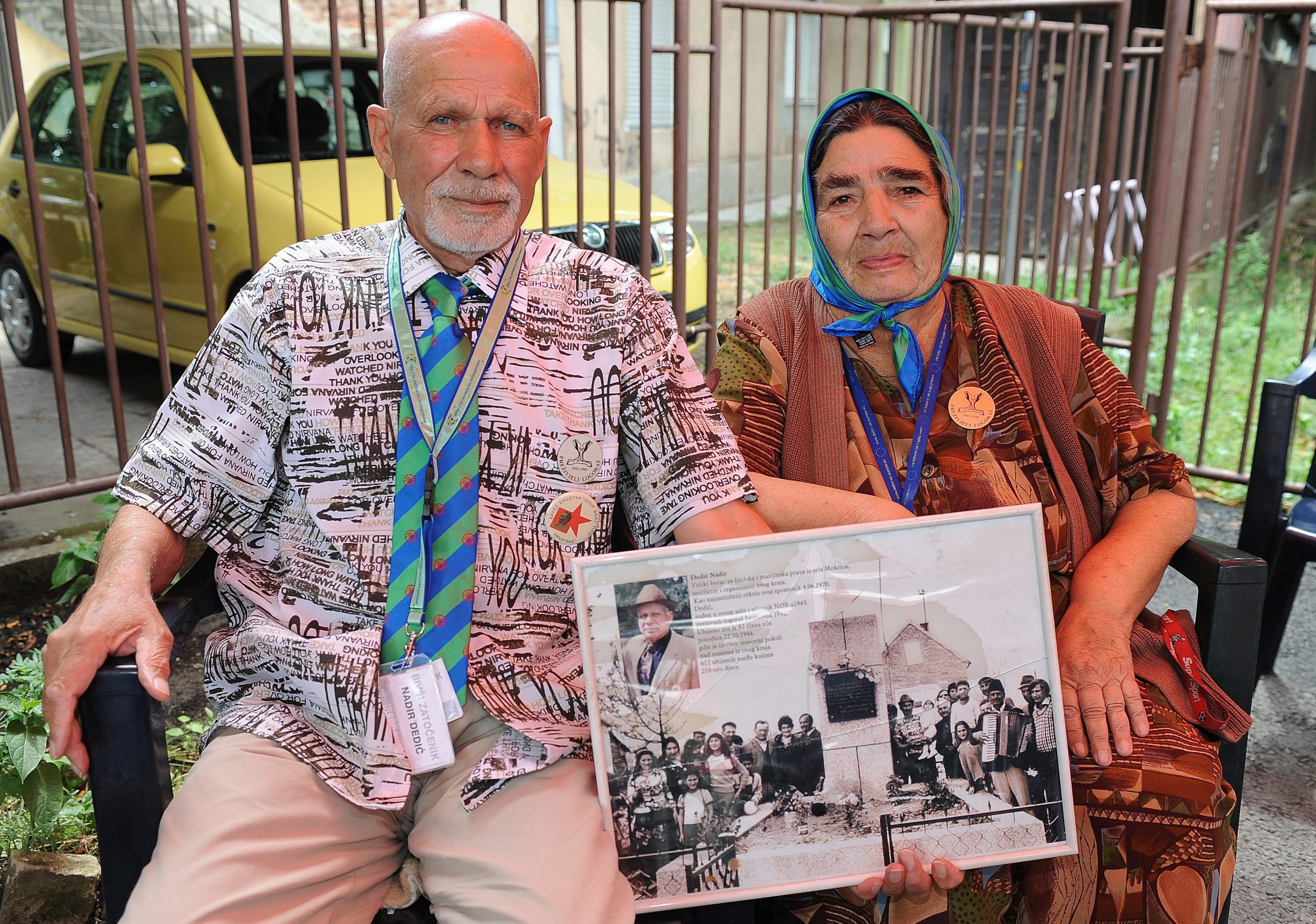 Nadir and Fatima Dedic, Roma survivors of the Jasenovac concentration camp, July 2010