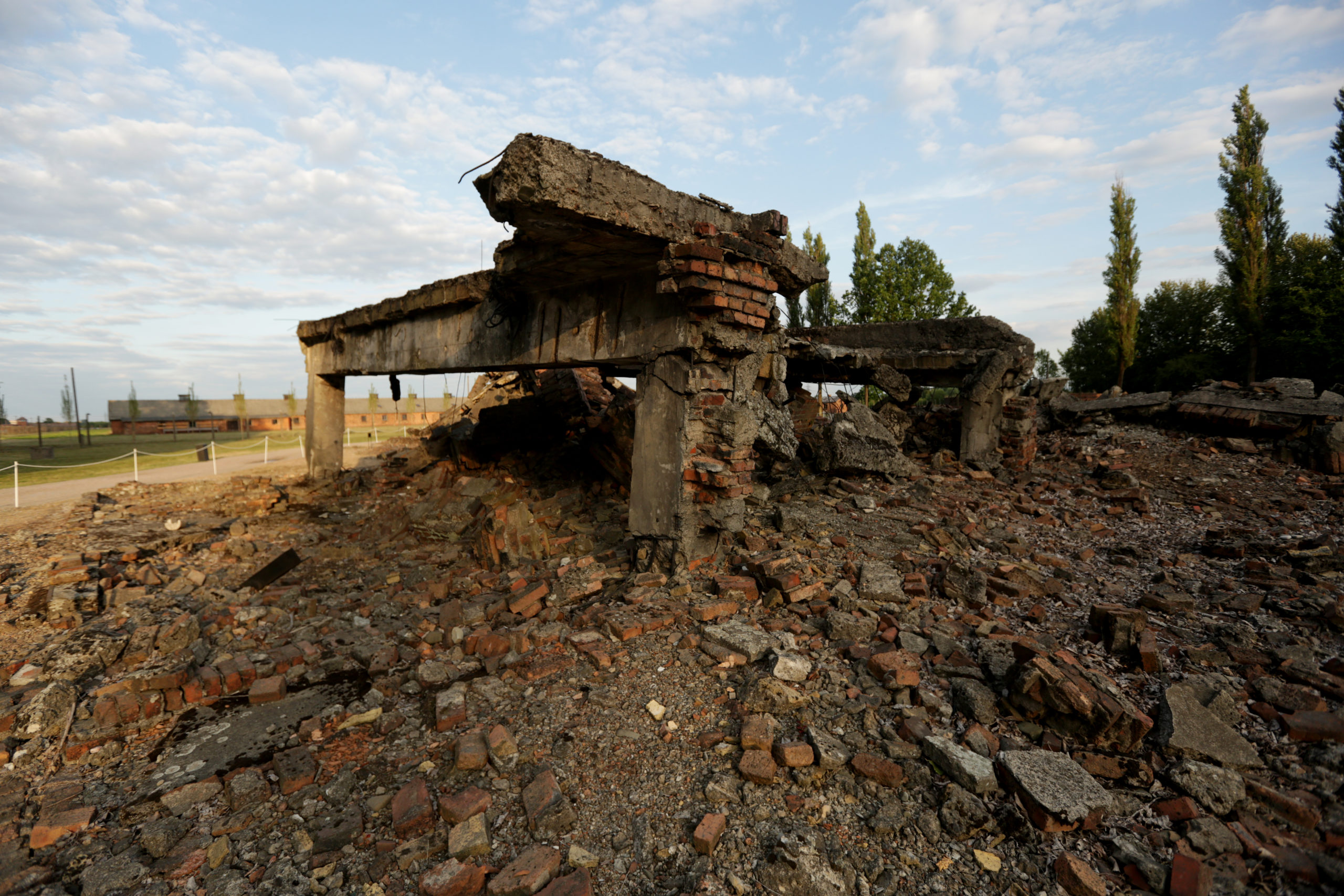 Photo of Crematorium II in Birkenau taken by Jaroslaw Praszkiewicz.